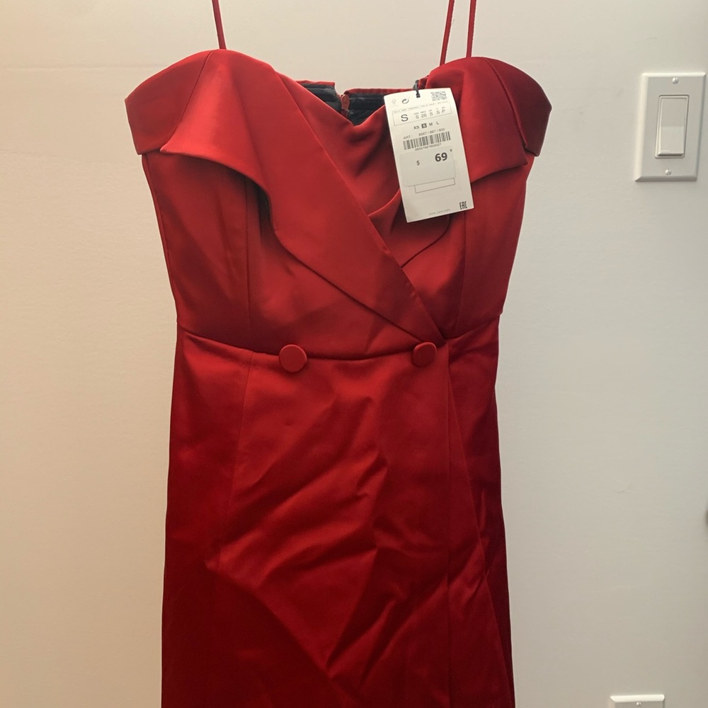 NEW - Beautiful Red Satin Dress